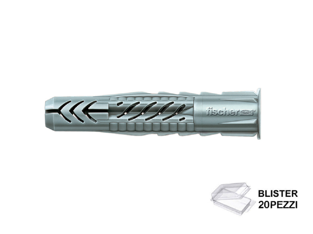 UX 6x35 R Tassello Nylon con Bordo Profilo Seghettato Blister pz.20 | Fischer - immagine 1